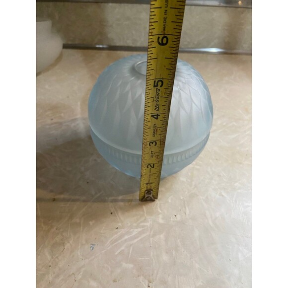 Vintage blue frosted fairy lamp Indiana glass - Picture 6 of 7